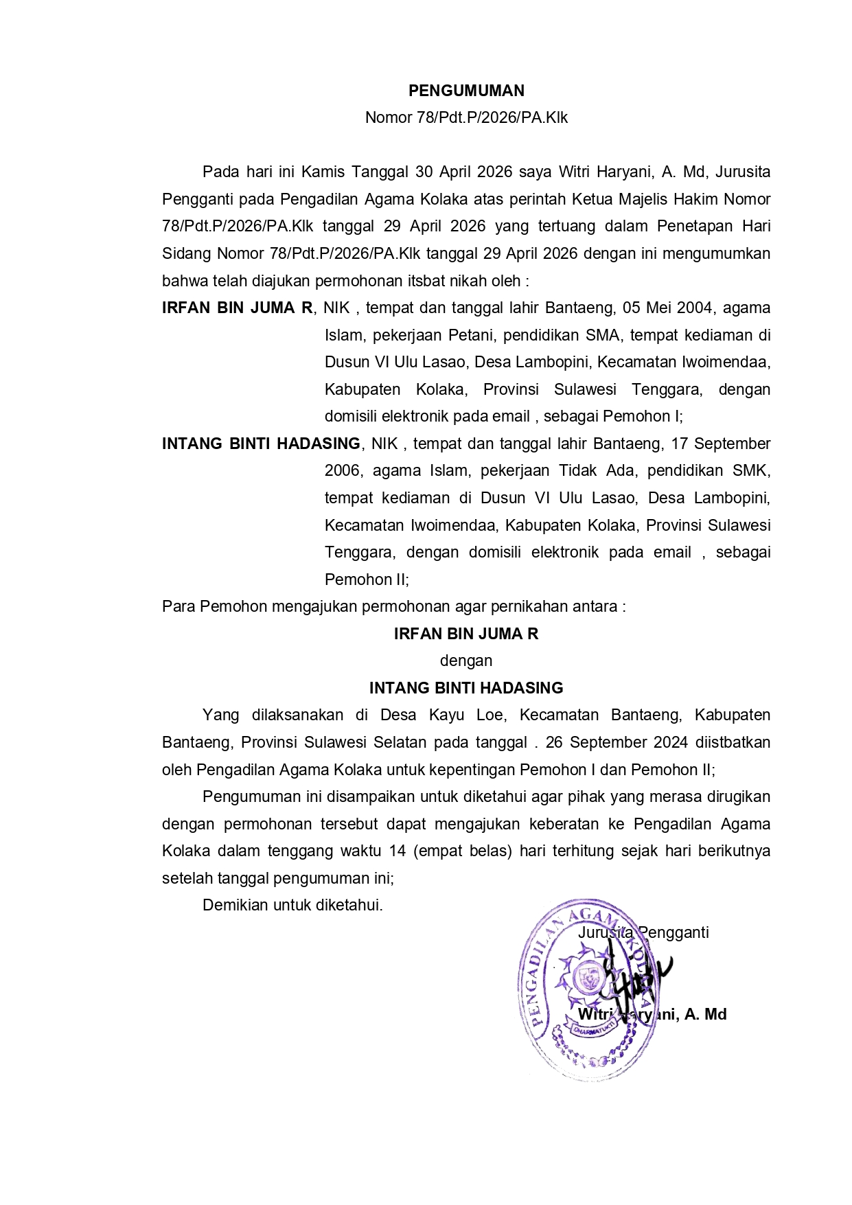 78_Pdt.P_2026_PA.Klk - Pengumuman_page-0001.jpg